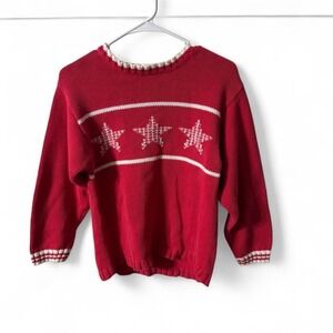 Festive Red and White Star Sweater Size XXL Kids Vintage 90's Holiday Retro